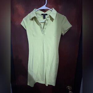 Forever 21 Light Lime Polo-Style Shift Dress